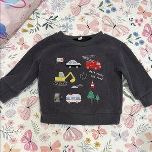 Kids Construction Theme Sweatshirt - Gray